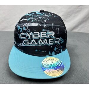 esx360 Cyber Gamer Hat Cap Snap Back Youth One Size Blue Black Gaming eSports